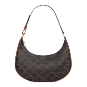 CELINE AVA BAG IN TRIOMPHE CANVAS AND CALFSKIN TAN