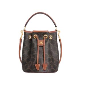 CELINE TEEN CLARA BAG IN TRIOMPHE CANVAS AND CALFSKIN