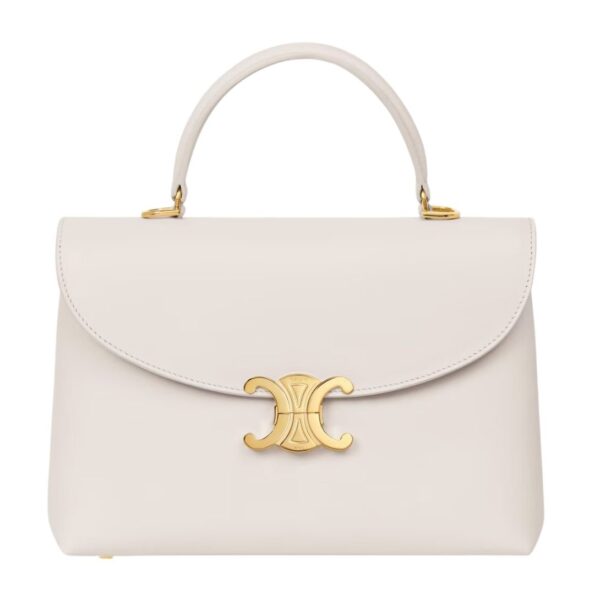 CELINE MEDIUM NINO BAG IN SMOOTH SATINATED CALFSKIN PALE BEIGE - Image 2