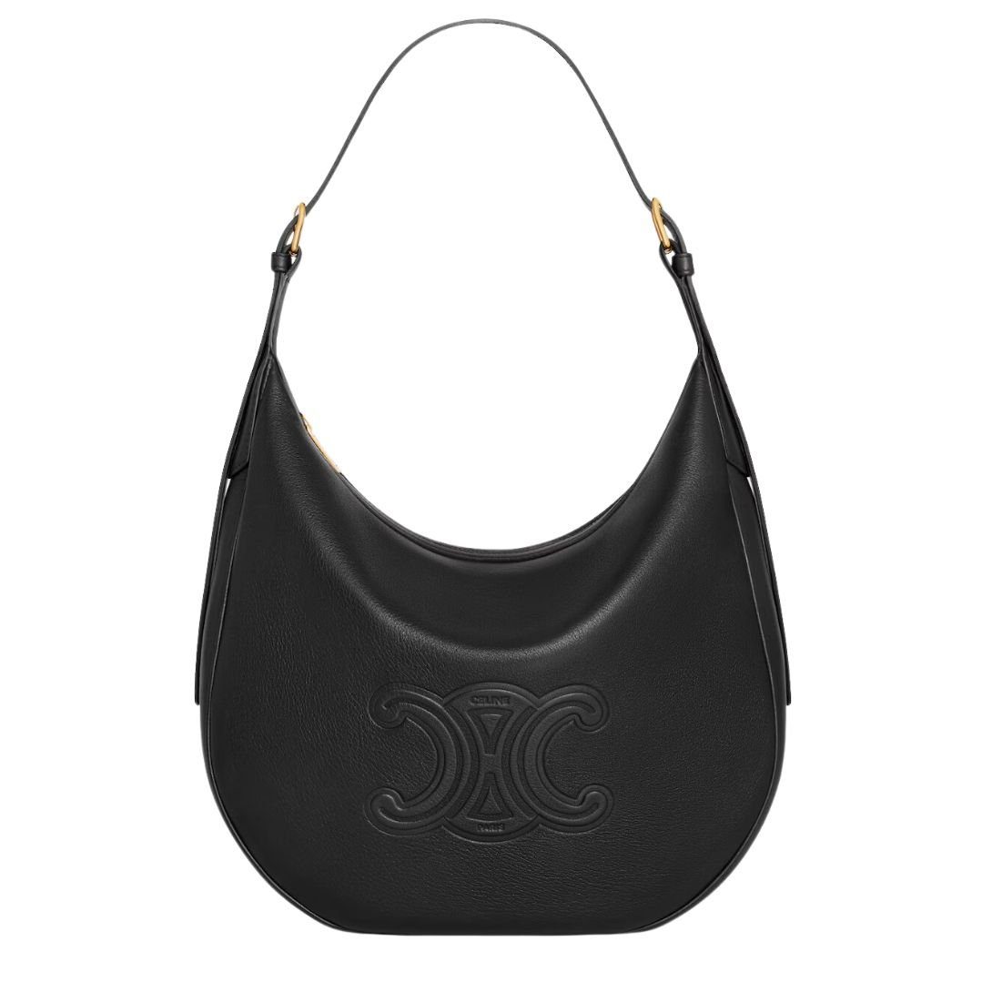 CELINE MEDIUM HELOÏSE BAG CUIR TRIOMPHE IN SUPPLE GRAINED CALFSKIN BLACK