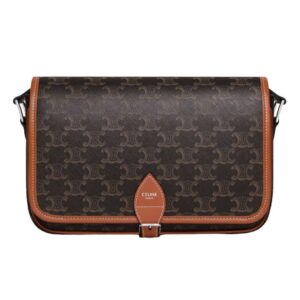 CELINE SMALL FOLCO MESSENGER IN TRIOMPHE CANVAS AND CALFSKIN