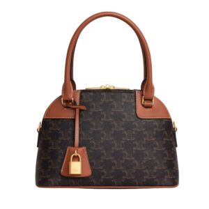 CELINE SMALL BOWLING IN TRIOMPHE CANVAS AND CALFSKIN