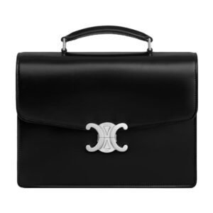 CELINE SMALL CARTABLE TRIOMPHE IN SHINY CALFSKIN BLACK