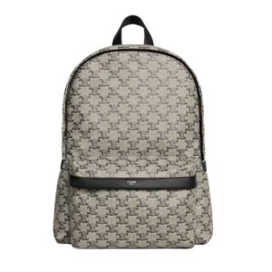 CELINE MEDIUM BACKPACK IN TRIOMPHE CANVAS AND CALFSKIN BEIGE