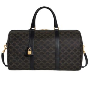 CELINE MEDIUM VOYAGE TRIOMPHE CANVAS AND CALFSKIN BLACK