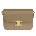 CELINE CLASSIQUE TRIOMPHE BAG IN SHINY CALFSKIN BROWN SEPIA