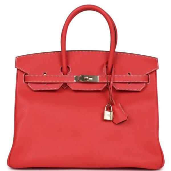 PRE-OWNED HERMÈS BIRKIN 35 ROSE JAIPUR CANDY EPSOM PERMABRASS HARDWARE