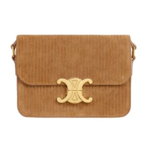CELINE TEEN TRIOMPHE BAG IN STRIPED SUEDE CALFSKIN