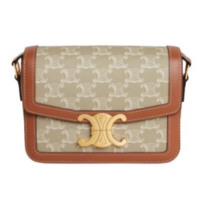 CELINE TEEN TRIOMPHE BAG IN TRIOMPHE CANVAS AND CALFSKIN