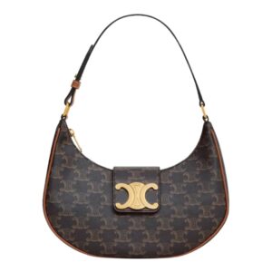 CELINE MEDIUM AVA TRIOMPHE BAG IN TRIOMPHE CANVAS AND CALFSKIN