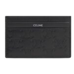 CELINE MEDIUM CARD HOLDER IN CALFSKIN WITH TRIOMPHE EMBOSSED BLACK
