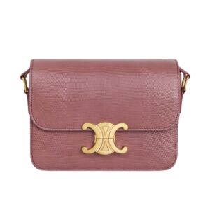 CELINE TEEN TRIOMPHE BAG IN LIZARD VINTAGE ROSE