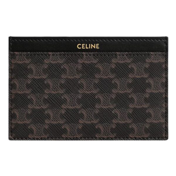 CELINE CARD HOLDER IN TRIOMPHE CANVAS AND CALFSKIN