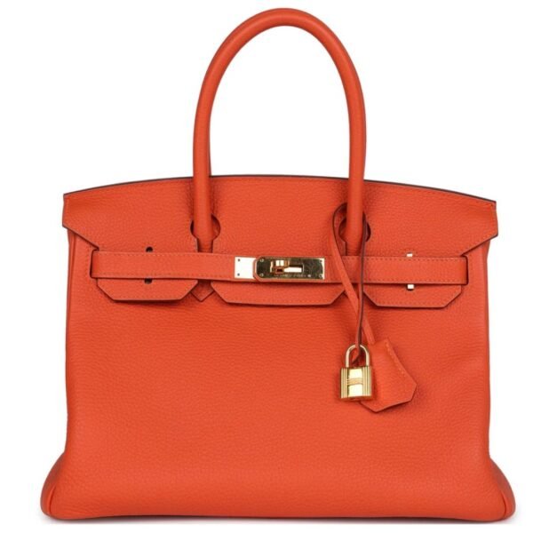 PRE-OWNED HERMÈS BIRKIN 30 FEU TOGO GOLD HARDWARE