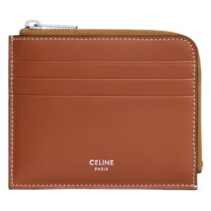 CELINE ZIPPED CARD HOLDER WITH PURSE IN TRIOMPHE CANVAS AND CALFSKIN