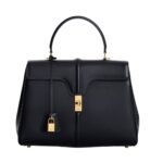 CELINE CLASSIQUE 16 BAG IN SATINATED CALFSKIN BLACK