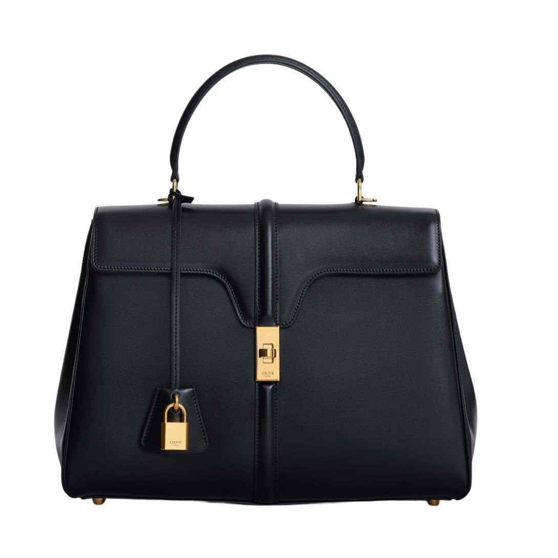 1-740.jpg CELINE CLASSIQUE 16 BAG IN SATINATED CALFSKIN BLACK