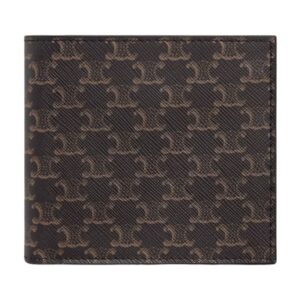 CELINE BI FOLD WALLET IN TRIOMPHE CANVAS BLACK