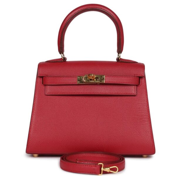 VINTAGE HERMÈS KELLY SELLIER 20 ROUGE VIF COURCHEVEL GOLD HARDWARE