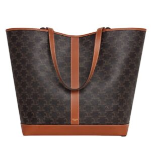 CELINE MEDIUM CABAS IN TRIOMPHE CANVAS AND CALFSKIN