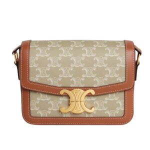 CELINE TEEN TRIOMPHE BAG IN TRIOMPHE CANVAS AND CALFSKIN