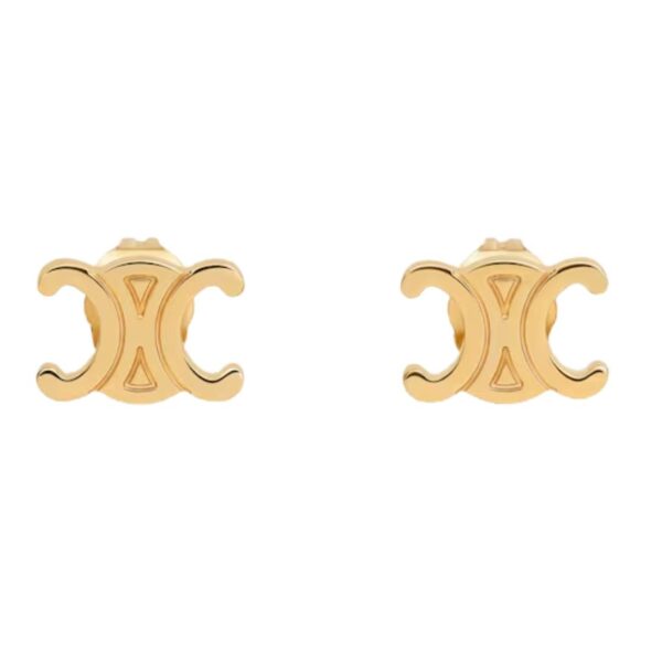 CELINE TRIOMPHE STUDS IN BRASS WITH SILVER FINISH - Image 2