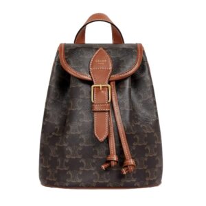CELINE MINI BACKPACK FOLCO IN TRIOMPHE CANVAS AND CALFSKIN