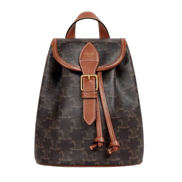CELINE MINI BACKPACK FOLCO IN TRIOMPHE CANVAS AND CALFSKIN