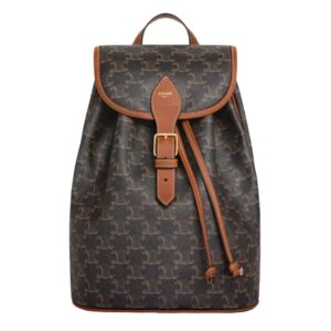 CELINE MEDIUM BACKPACK FOLCO IN TRIOMPHE CANVAS AND CALFSKIN