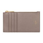 CELINE ZIPPED COMPACT CARD HOLDER ESSENTIALS IN GRAINED CALFSKIN PEBBLE