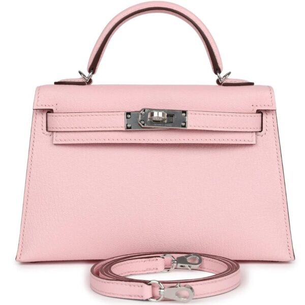 HERMÈS KELLY SELLIER 20 ROSE SAKURA CHEVRE MYSORE PALLADIUM HARDWARE