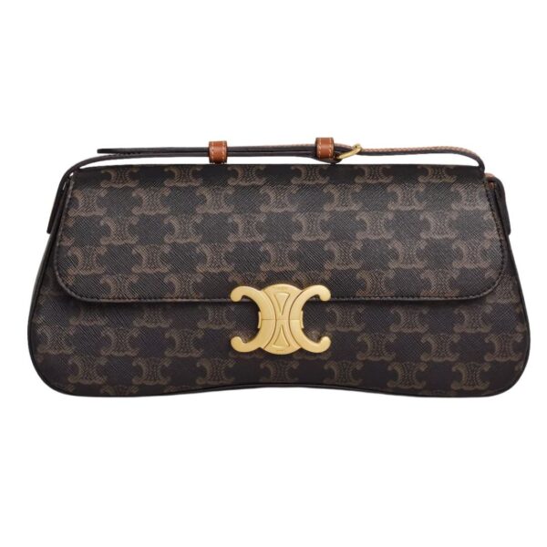 CELINE MEDIUM CELINE LOLA BAG IN TRIOMPHE CANVAS AND CALFSKIN