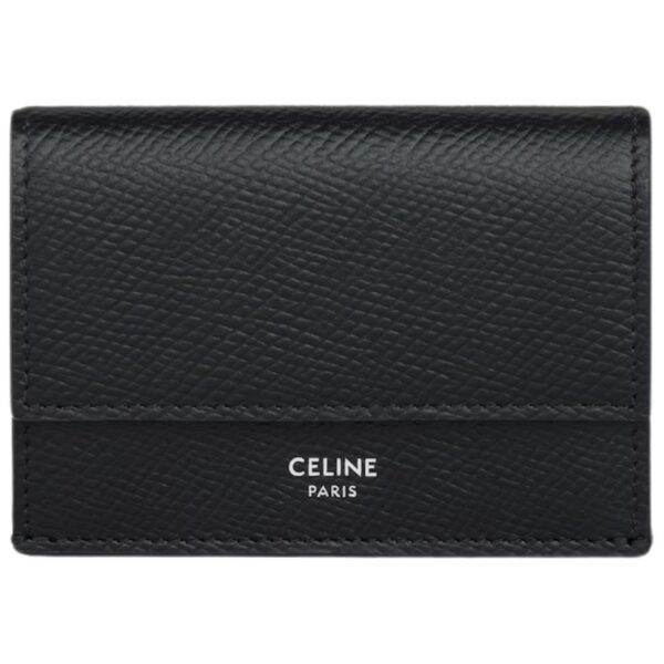 CELINE FOLDED COMPACT WALLET IN GRAINED CALFSKIN