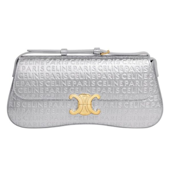 CELINE MEDIUM LOLA BAG IN LAMINATED CALFSKIN WITH CELINE ALL OVER