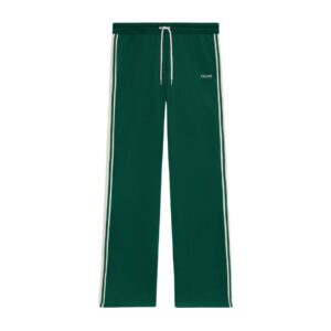 CELINE TRACKSUIT PANTS IN DOUBLE FACE JERSEY VERT BOUTEILLE-OFF WHITE