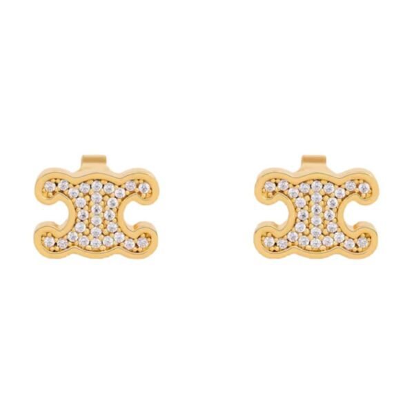 CELINE TRIOMPHE RHINESTONE STUDS IN STRASS AND BRASS WITH SILVER FINISH - Image 2