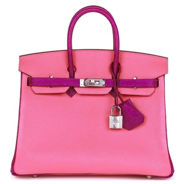 HERMÈS SPECIAL ORDER (HSS) BIRKIN 25 ROSE LIPSTICK AND ANEMONE CHÈVRE PALLADIUM HARDWARE