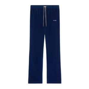 CELINE TRACKSUIT PANTS IN VELVET JERSEY NAVY-ECRU