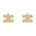 CELINE TRIOMPHE RHINESTONE STUDS IN STRASS AND BRASS WITH GOLD FINISH