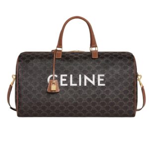 CELINE LARGE TRAVEL BAG IN TRIOMPHE CANVAS WITH CELINE PRINT