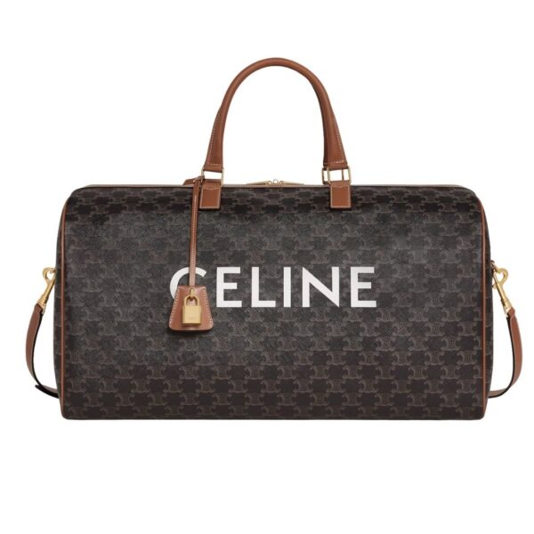 CELINE LARGE TRAVEL BAG IN TRIOMPHE CANVAS WITH CELINE PRINT