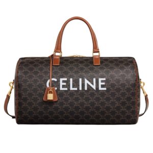 CELINE MEDIUM TRAVEL BAG IN TRIOMPHE CANVAS WITH CELINE PRINT