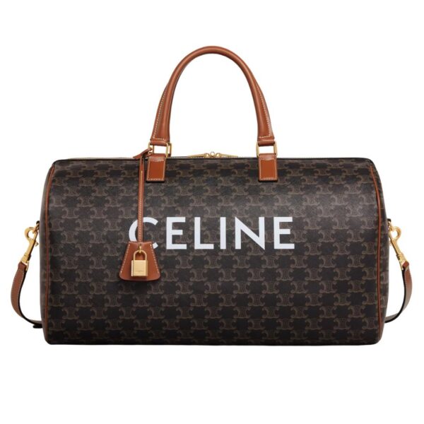 CELINE MEDIUM TRAVEL BAG IN TRIOMPHE CANVAS WITH CELINE PRINT