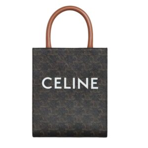 CELINE MINI VERTICAL CABAS IN TRIOMPHE CANVAS WITH CELINE PRINT