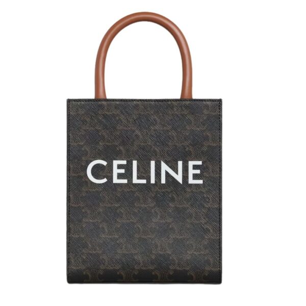 CELINE MINI VERTICAL CABAS IN TRIOMPHE CANVAS WITH CELINE PRINT
