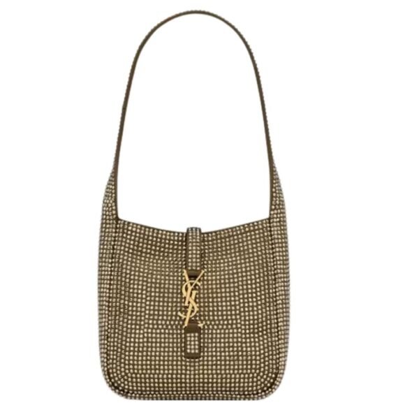 SAINT LAURENT LE 5 À 7 SUPPLE BABY IN SILK SATIN AND CRYSTALS