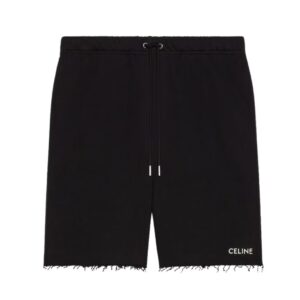 CELINE SHORTS IN COTTON FLEECE BLACK-WHITE