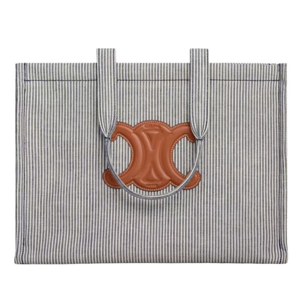 CELINE LARGE CABAS THAIS IN STRIPED TEXTILE