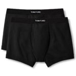 TOM FORD COTTON MODAL BOXER BRIEFS TWO PACK BLACK