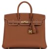 HERMÈS BIRKIN 25 GOLD TOGO GOLD HARDWARE
